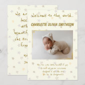 Baby Girl Nieuwe Aankomst Aankondiging (Voorkant / Achterkant)