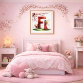 Baby Girl Nursery Letter F Fairy Floral Poster