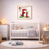 Baby Girl Nursery Letter F Fairy Floral Poster