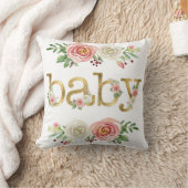 Baby Girl Nursery Love in Roos Floral Foliage Kussen (Deken)