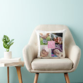 Baby Girl Nursery Photo Collage Birth Stats Kussen (Stoel)