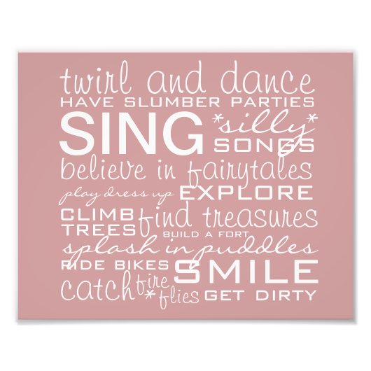 Baby Girl Nursery Print Foto Afdruk (Voorkant)