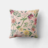 Baby Girl Nursery Rabbit Floral Birth Stats Name Kussen (Achterkant)