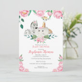 Baby Girl Oerwouden Dieren Showuitnodiging Kaart (Staand voorkant)