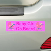 Baby Girl on-board Bumpersticker (Op auto)