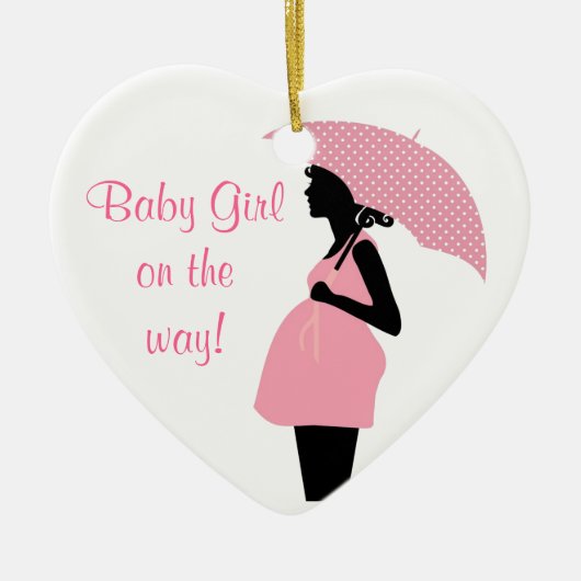 "Baby Girl On the Way"-versiering Keramisch Ornament (Voorkant)