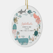 Baby Girl onder het Zee Vogel Stats Keepomwille Keramisch Ornament (Rechts)