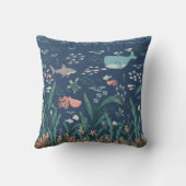 Baby Girl onder het Zee Vogel Stats Keepomwille Kussen (Achterkant)