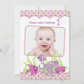 Baby Girl onder Zee Birthday-uitnodiging Kaart (Voorkant)