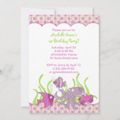 Baby Girl onder Zee Birthday-uitnodiging Kaart (Achterkant)