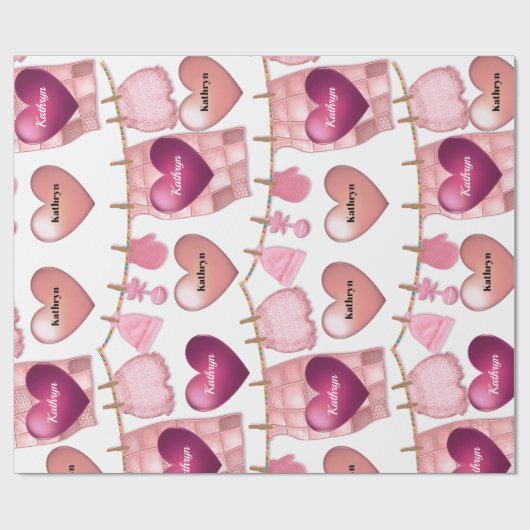 Baby Girl op maat Cadeaupapier (Vlak)