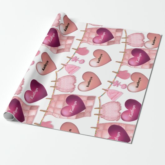 Baby Girl op maat Cadeaupapier (Uitgerold)