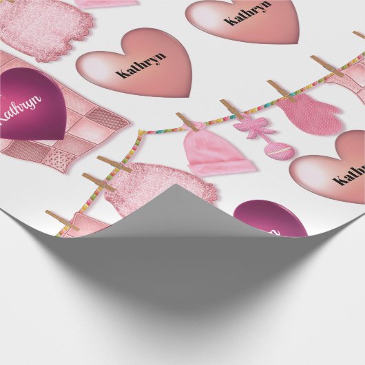 Baby Girl op maat Cadeaupapier (Hoek)