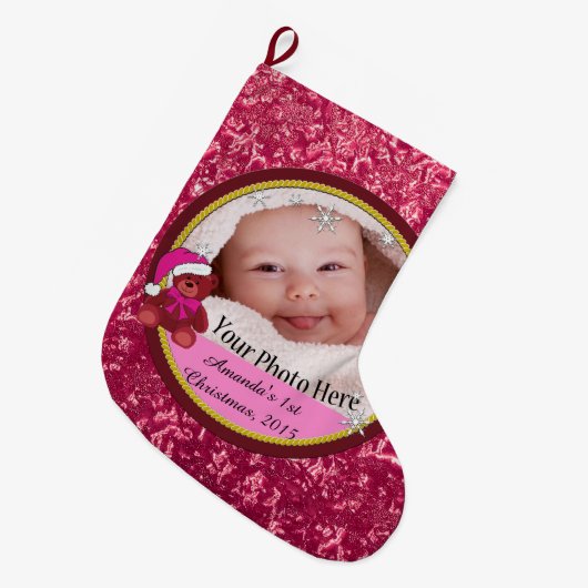 Baby Girl op maat Grote Kerstsok (Voorkant (Hangend))