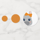 Baby Girl Oranje Donkey Baby shower Confetti (Achterkanten)