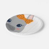 Baby Girl Oranje Donkey Baby shower Papieren Bordje (Gekanteld)