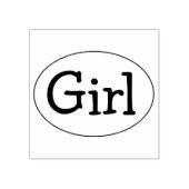 Baby Girl Oval Rubberstempel (Afrduk)