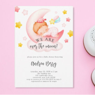 Baby Girl over het Baby shower Moon Kaart