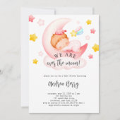 Baby Girl over het Baby shower Moon Kaart (Voorkant)