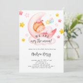 Baby Girl over het Baby shower Moon Kaart (Staand voorkant)