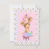 Baby Girl Pastel Glitter Party Kaart (Voorkant)