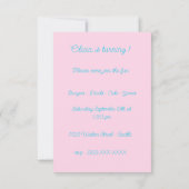  Baby Girl Pastel Glitter Party Kaart (Achterkant)