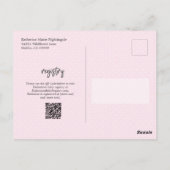 Baby Girl Pastel Roze Baby shower Uitnodiging (Achterkant)