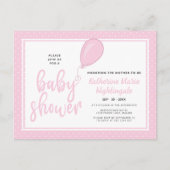 Baby Girl Pastel Roze Baby shower Uitnodiging (Voorkant)