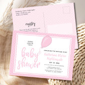 Baby Girl Pastel Roze Baby shower Uitnodiging