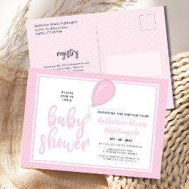 Baby Girl Pastel Roze Baby shower Uitnodiging