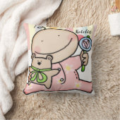 Baby Girl Pastel Stripe Sierkussen (Deken)