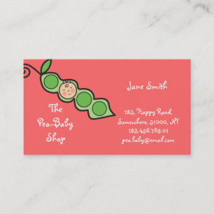 Baby Girl Pea in een Pod Fun Cartoon Profile Card Visitekaartje