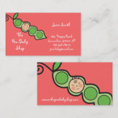 Baby Girl Pea in een Pod Fun Cartoon Profile Card Visitekaartje (Voorkant / Achterkant)