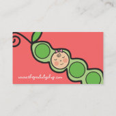 Baby Girl Pea in een Pod Fun Cartoon Profile Card Visitekaartje (Achterkant)