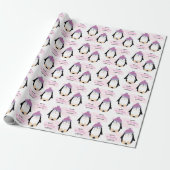 Baby Girl Penguin Cadeaupapier (Uitgerold)