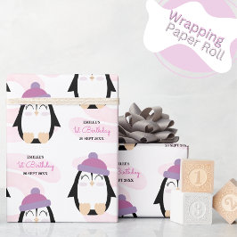 Baby Girl Penguin Cadeaupapier