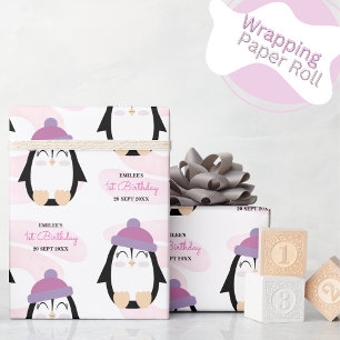 Baby Girl Penguin Cadeaupapier