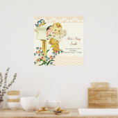  Baby Girl per e-mail Aangepaste geboorte Poster (Keuken)