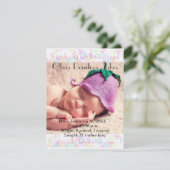 Baby girl persoonlijke foto aankondiging (Staand voorkant)