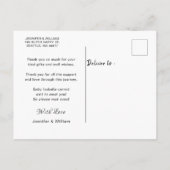 Baby Girl Photo Collage Script Birth Announance  Briefkaart (Achterkant)