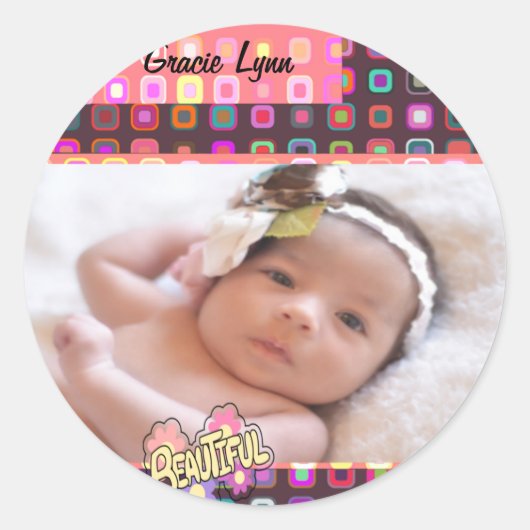 Baby Girl Photo Keepomwille Ronde Sticker (Voorkant)