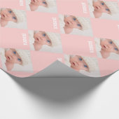 Baby Girl Photo Pattern Birthday Cadeaupapier (Hoek)