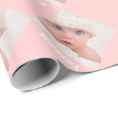 Baby Girl Photo Pattern Birthday Cadeaupapier (Rol Hoek)
