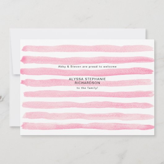 Baby Girl Pink 1 Foto Welkom geboorteaankondiging Kaart (Achterkant)