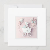 Baby Girl Pink 3d Effect Feestdagenkaart (Voorkant)