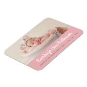 Baby Girl Pink Aangepaste foto geboorteaankondigin Magneet (Linkerzijde)