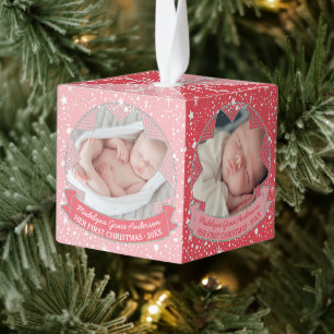 Baby Girl Pink Aangepaste kerstfeestmijlpalen Decoratie