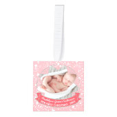 Baby Girl Pink Aangepaste kerstfeestmijlpalen Decoratie (Voorkant)