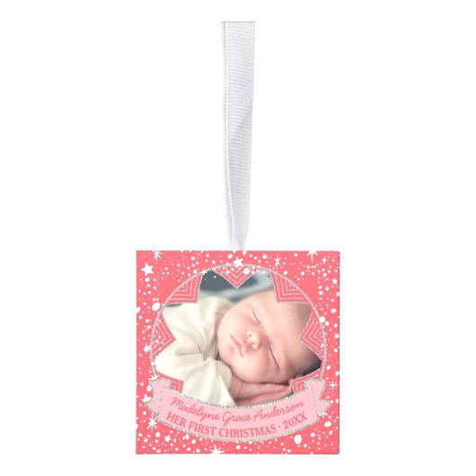 Baby Girl Pink Aangepaste kerstfeestmijlpalen Decoratie (Rechts)