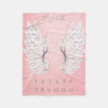 Baby Girl Pink Angel Wings Maandelijkse mijlpaal